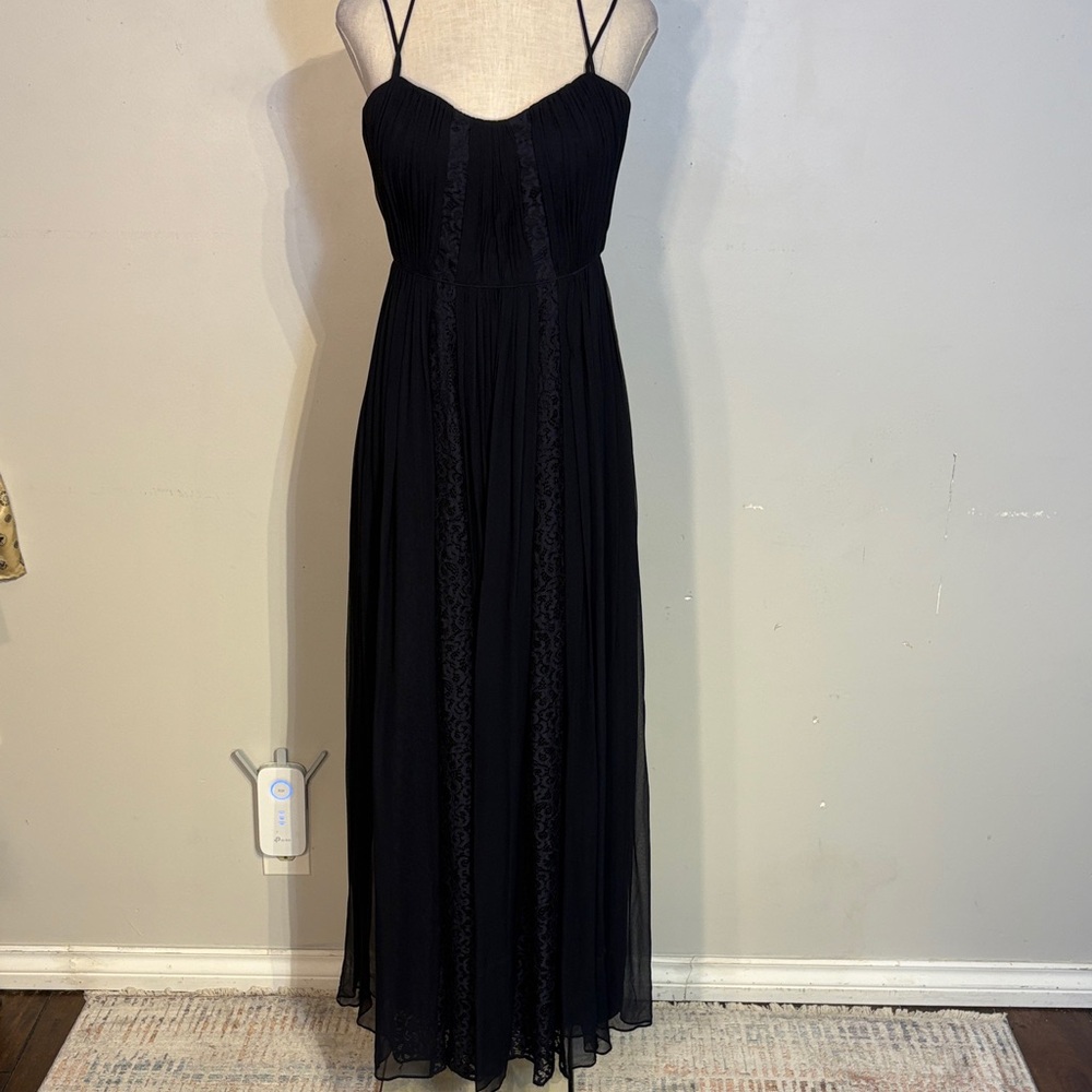 Ever New Black Silk and Lace Gown size 2